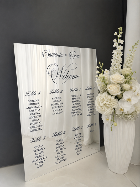 Tableau mariage Plexiglass Specchio argento