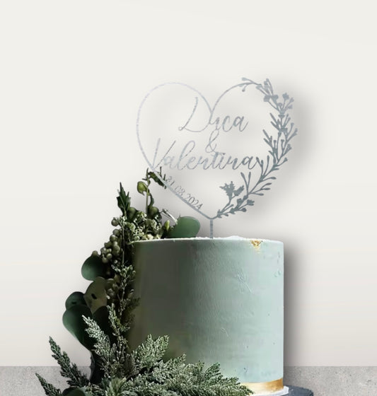 Cake topper Heartname