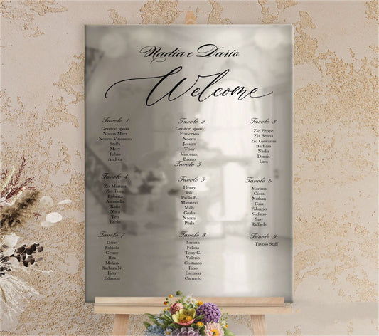Tableau mariage Plexiglass Specchio argento